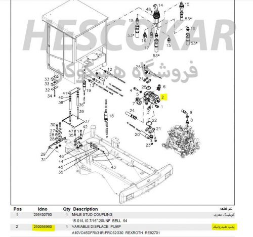 پمپ هیدرولیک لودر Rexroth AH A10VO45DFR1/31R-PRC62G30 R902447680